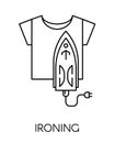 Ironing service of cleaning company, iron and shirt Royalty Free Stock Photo