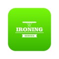 Ironing service icon green vector Royalty Free Stock Photo