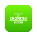 Ironing service icon green vector Royalty Free Stock Photo