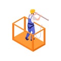 Isometric Ironworker Illustration Royalty Free Stock Photo