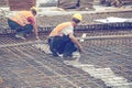 Ironworker workers working on concrete reinforcements 3 Royalty Free Stock Photo