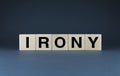 Irony. Cubes form the word Irony Royalty Free Stock Photo