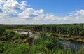 The Irpen River flows through the fields Royalty Free Stock Photo