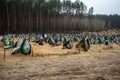 Irpin cemetery full of fresh graves of civilian people