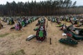 Irpin cemetery full of fresh graves of civilian people