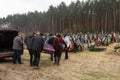 Irpin cemetery full of fresh graves of civilian people