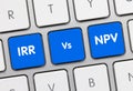 IRR Vs NPV - Inscription on Blue Keyboard Key Royalty Free Stock Photo