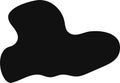 Irregular abstract black shape with smooth curves and rounded edges, resembling a puddle or liquid form, creating a