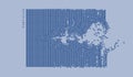 Irregular array or matrix of random ovals. Background breaking down into small fragments