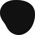 Irregular black blob shape with soft edges creating an abstract and organic form on a clean white background, ideal for