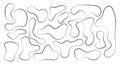 Irregular blob, set of abstract organic shapes. Abstract irregular random blobs. Simple liquid amorphous splodge. Trendy Royalty Free Stock Photo