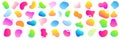 Irregular color blobs, organic shape splashes and liquid forms. Vector abstract patterns and halftone backgrounds with color blend Royalty Free Stock Photo