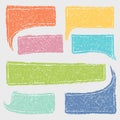 Irregular empty text boxes and speech bubbles with grain texture on white background. Vector illustration. Royalty Free Stock Photo