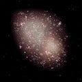 Irregular galaxy with stars, vector illustration of space