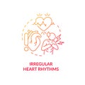 Irregular heart rhythms red gradient concept icon