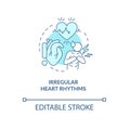 Irregular heart rhythms turquoise concept icon