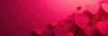 Irregular heart shapes cascade; gradient pink deep red tones digital pattern geometric pattern