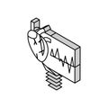 irregular heartbeats isometric icon vector illustration Royalty Free Stock Photo