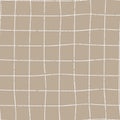 Irregular line vector seamless grid pattern background. Notebook graph paper style hand drawn linear criss cross design