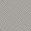 Irregular Maze Lines. Abstract Geometric Background Design. Vector Seamless Black and White Chaotic Pattern. Royalty Free Stock Photo