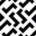 Irregular Maze Lines. Vector Black and White Pattern
