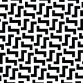 Irregular Maze Lines. Vector Black and White Pattern