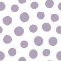 Irregular polka dot drawn by hand with rough brush. Seamless pattern with round spots. Sketch, watercolor, grunge, paint.