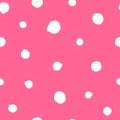 Irregular polka dot drawn by hand with a rough brush. Watercolor seamless pattern. Sketch, grunge, paint.