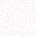 Irregular polka dot. Repeating pink circles on white background.