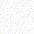 Irregular polka dot. Repeating pink circles on white background.