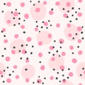 Irregular polka dot. Seamless pattern with repeating round spots. Simple girly print.