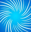 Irregular, random twisted white radial, radiating lines over bright, vivid blue background. Spiral, swirl pattern. Royalty Free Stock Photo