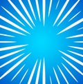 Irregular, random white radial, radiating lines over bright, vivid blue background. Simple sunburst pattern.