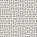 Irregular Rounded Lines. Vector Seamless Black and White Pattern. Royalty Free Stock Photo
