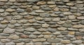 Irregular stone wall composed of variously sized, rough-hewn stones in shades of Royalty Free Stock Photo