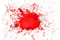 Irregular watercolor drops that look like Blood splashed isolated on white background Royalty Free Stock Photo