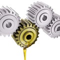 Irregularly Oiled Gears Teamwork Concept 3d Illustration Royalty Free Stock Photo