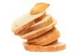Irregularly set sliced bread