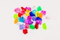 Irregularly shaped beads of various colors Royalty Free Stock Photo