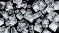 Irregularly shaped creative ice cubes with black background Generative AI