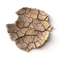 Irregularly shaped piece of cracked dry earth Royalty Free Stock Photo