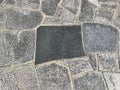 Irregularly shaped stone floor Royalty Free Stock Photo