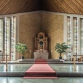 Irrel, Rhineland-Palatinate - Germany - The interior sixties design of the contemporary Saint Ambrosius church