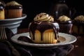 Irresistible Boston Cream Pie Cupcake Royalty Free Stock Photo