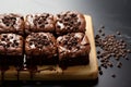 Irresistible brownies rich dark chocolate base topped with chocolate chips