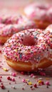 Irresistible confection Close up of a beautifully glazed and sweet donut