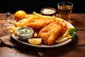 Irresistible pair Fish and chips accompanied by golden french fries