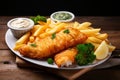 Irresistible pair Fish and chips accompanied by golden french fries