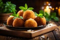 Irresistibly Appetizing and Delicious Italian Arancini Dishes with Generous Copy Space
