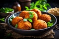 Irresistibly Appetizing and Delicious Italian Arancini Dishes with Generous Copy Space